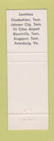 Matchbook Cover - Camara Inn Elizabethton Johnson City Blountville TN