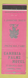 Matchbook Cover - Cambria Palms Motel Cambria CA PINK