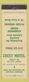 Matchbook Cover - Crest Motel Astoria OR WEAR