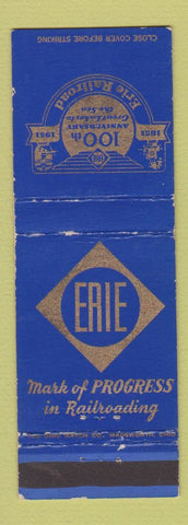 Matchbook Cover - Erie Railroad 100th 1951 WEAR