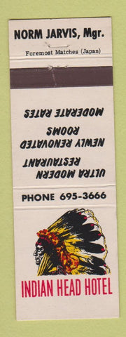 Matchbook Cover - Indian Head Hotel
