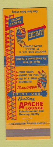 Matchbook Cover - Apache Resort Motel Miami FL Indian