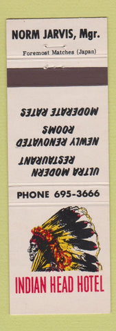 Matchbook Cover - Indian Head Hotel