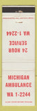 Matchbook Cover - Michigan Ambulance