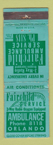 Matchbook Cover - Fairfield Ambulance Service Orlando FL WEAR