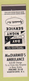 Matchbook Cover - MacDiarmid's Ambulance Wentworth NS WEAR