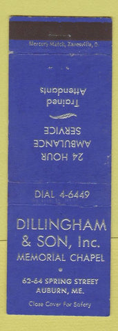 Matchbook Cover - Dillingham and Son Funeral Home Auburn ME