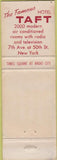 Matchbook Cover - Hotel Taft New York City