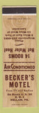 Matchbook Cover - Becker's Motel Hallam PA