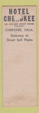 Matchbook Cover - Hotel Cherokee OK WEAR