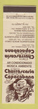 Matchbook Cover - Churrascaria Copacabana Brazil Rio De Janeiro