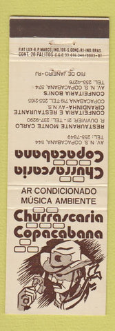 Matchbook Cover - Churrascaria Copacabana Brazil Rio De Janeiro