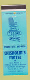 Matchbook Cover - Chisholm's Motel Saugus MA DD Bean