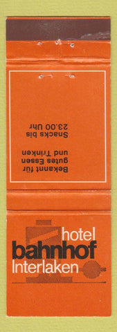 Matchbook Cover - Hotel Bahnhof Interlaken