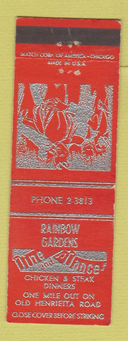 Matchbook Cover - Rainbow Gardens Restaurant