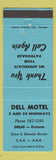 Matchbook Cover - Dell Motel Delhi ON BLUE