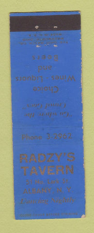 Matchbook Cover - Radzy's Tavern Albany NY WEAR