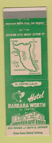 Matchbook Cover - Hotel Barbara Worth El Centro CA