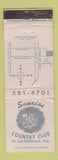 Matchbook Cover - Sunrise Country Club Fort Lauderdale FL WEAR