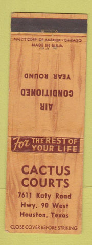Matchbook Cover - Cactus Courts Motel Houston TX