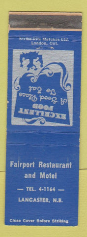 Matchbook Cover - Fairport Restaurant Motel Lancaster NB