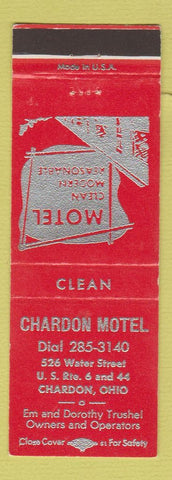 Matchbook Cover - Chardon Motel Chardon OH RED