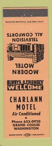 Matchbook Cover - Charlann Motel Grand Coulee WA