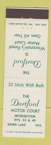 Matchbook Cover - Dartford Motor Court Green Lake WI