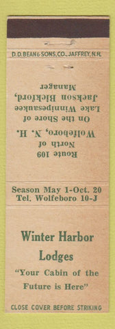 Matchbook Cover - Winter Harbor Lodge Wolfeboro NH DD Bean