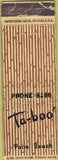 Matchbook Cover - Ta Boo Palm Beach FL WORN