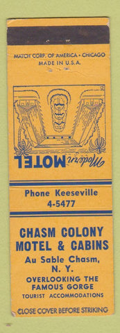 Matchbook Cover - Chasm Colony Motel Au Sable Chasm NY
