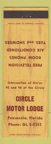 Matchbook Cover - Circle Motor Lodge Pensacola FL
