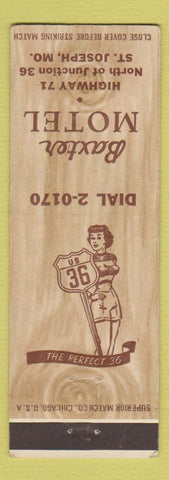 Matchbook Cover - Baxter Motel St Joseph MO girlie