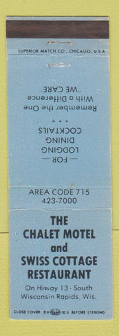 Matchbook Cover - Chalet Motel Swiss Cottage Restaurant Wisconsin Rapids WI