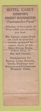 Matchbook Cover - Hotel Casey Scranton PA WEAR