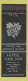 Matchbook Cover - Hotel Carlton Newark NJ