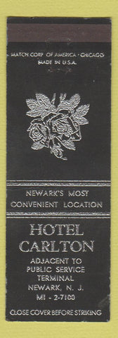 Matchbook Cover - Hotel Carlton Newark NJ