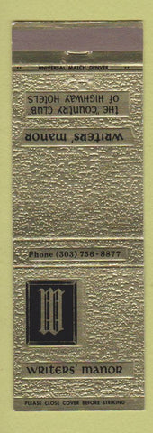 Matchbook Cover - Writers' Manor Denver Colorado