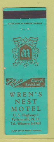 Matchbook Cover - Wren's Next Motel Portsmouth NH
