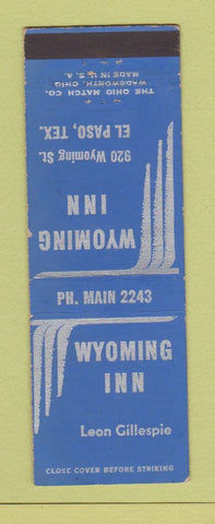 Matchbook Cover - Wyoming Inn El Paso TX