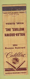 Matchbook Cover - Nolan Brown Cadillac Miami FL WORN