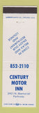 Matchbook Cover - Century Motor Inn