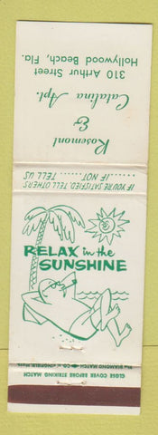 Matchbook Cover - Rosemont & Catalina Apartment Hollywood Beach FL WEAR