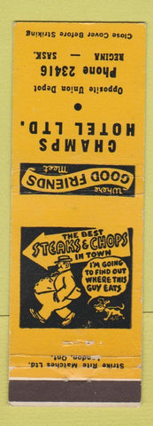 Matchbook Cover - Champs Hotel Regina SK