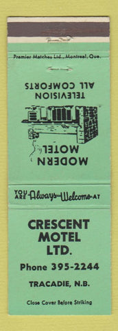 Matchbook Cover - Crescent Motel Tracadie NB GREEN