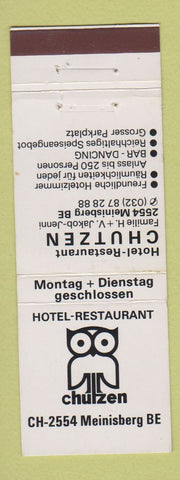Matchbook Cover - Hotel Restaurant Chulzen Meinisberg