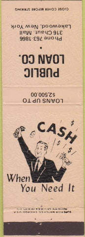 Matchbook Cover - Public Loan Co Lakewood NY