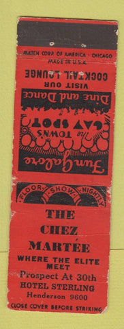 Matchbook Cover - Chez Martee Hotel Sterling MI WORN