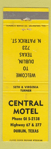 Matchbook Cover - Central Motel Dublin TX