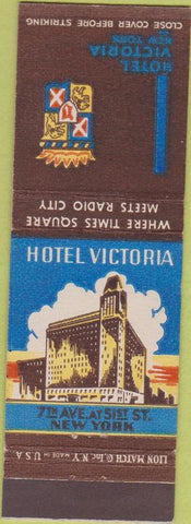 Matchbook Cover - Hotel Victoria New York cIty